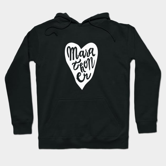 Marathoner Heart Handlettered Marathon Hoodie by SunnyLemonader